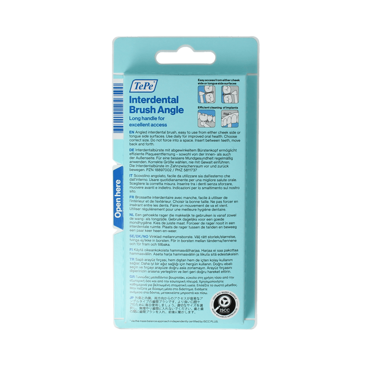 TePe interdental brushes angle size 0.5 in a box of 6 for effective mouth hygiene and cleaning between teeth.