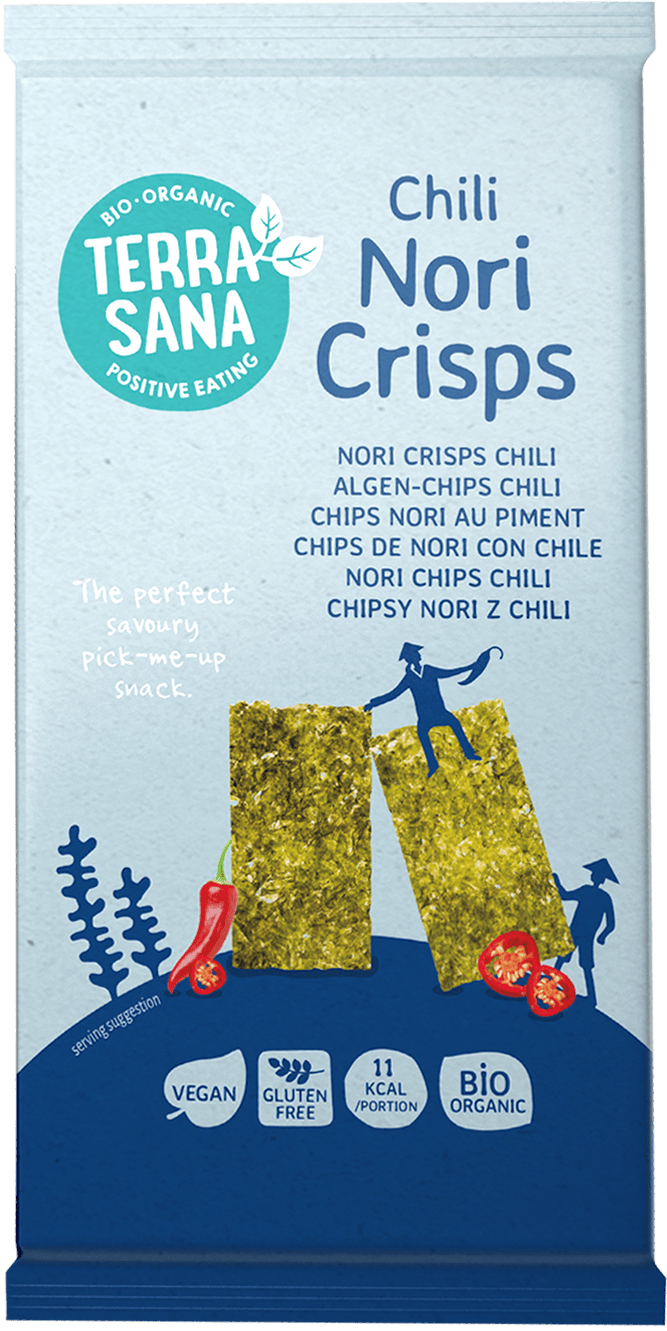 TerraSana Snacks en Tussendoortjes 16.00 Gram TerraSana Nori crisps chili bio 16.00 Gram