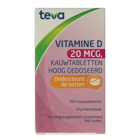 Teva Vitamine Enkel 300 Tabletten Teva Vitamine D 20 mcg 800IE 300 Tabletten