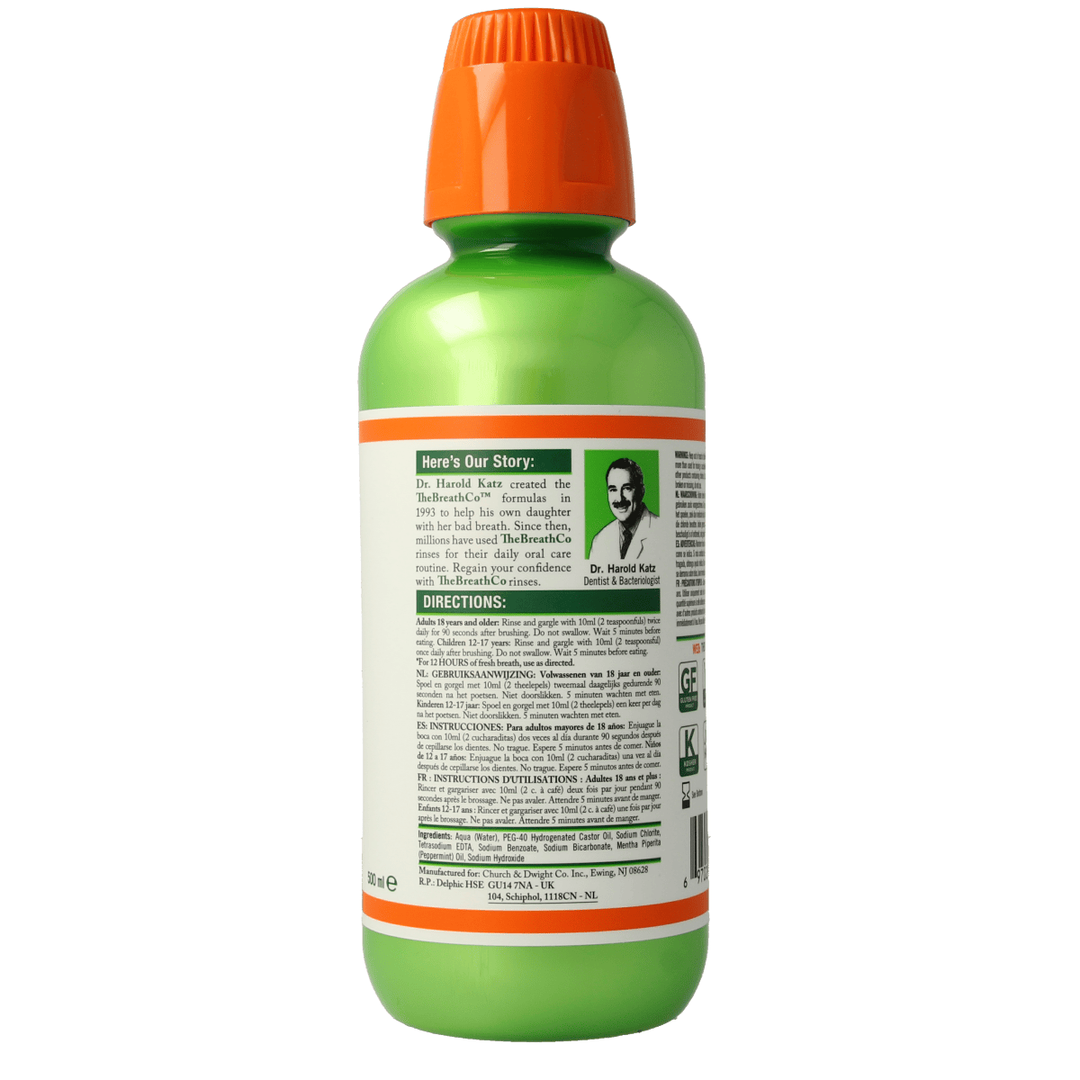 The Breath Co Mondspoelmiddelen 500.00 Milliliter The Breath Co The Breath Co Mild Mint 500.00 Milliliter