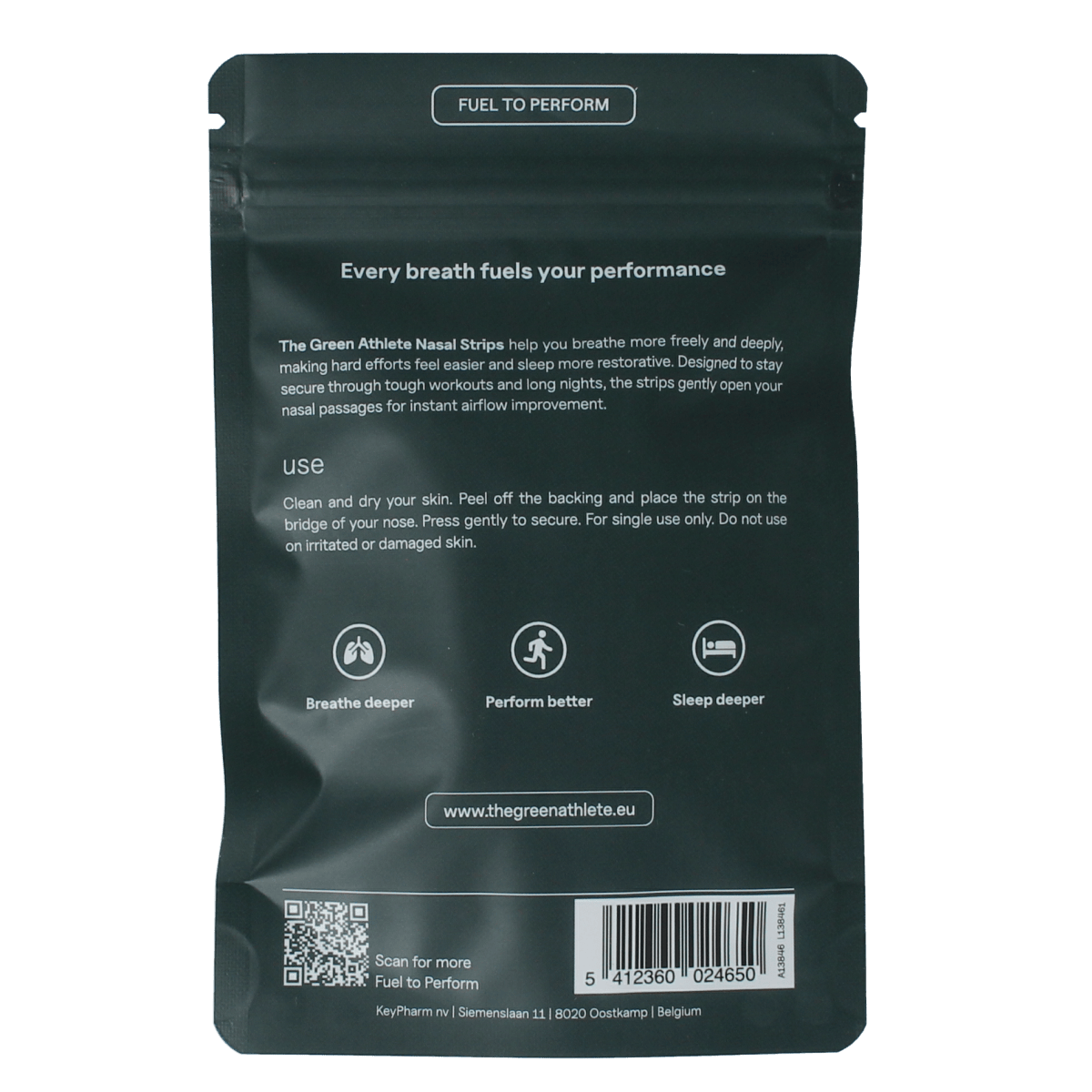 The Green Athlete Neusverzorging en Inhalatie 30.00 Stuks The Green Athlete TGA nasal strips 30.00 Stuks