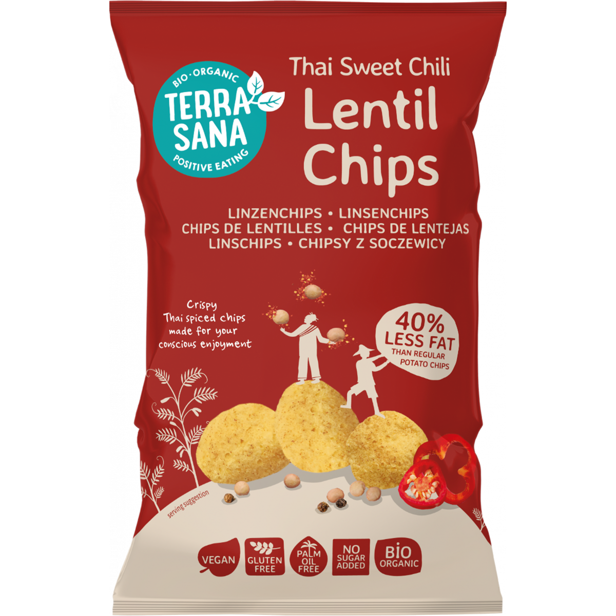 Topbrands2go 80.00 Gram Linzenchips Thai sweet chili bio 80.00 Gram