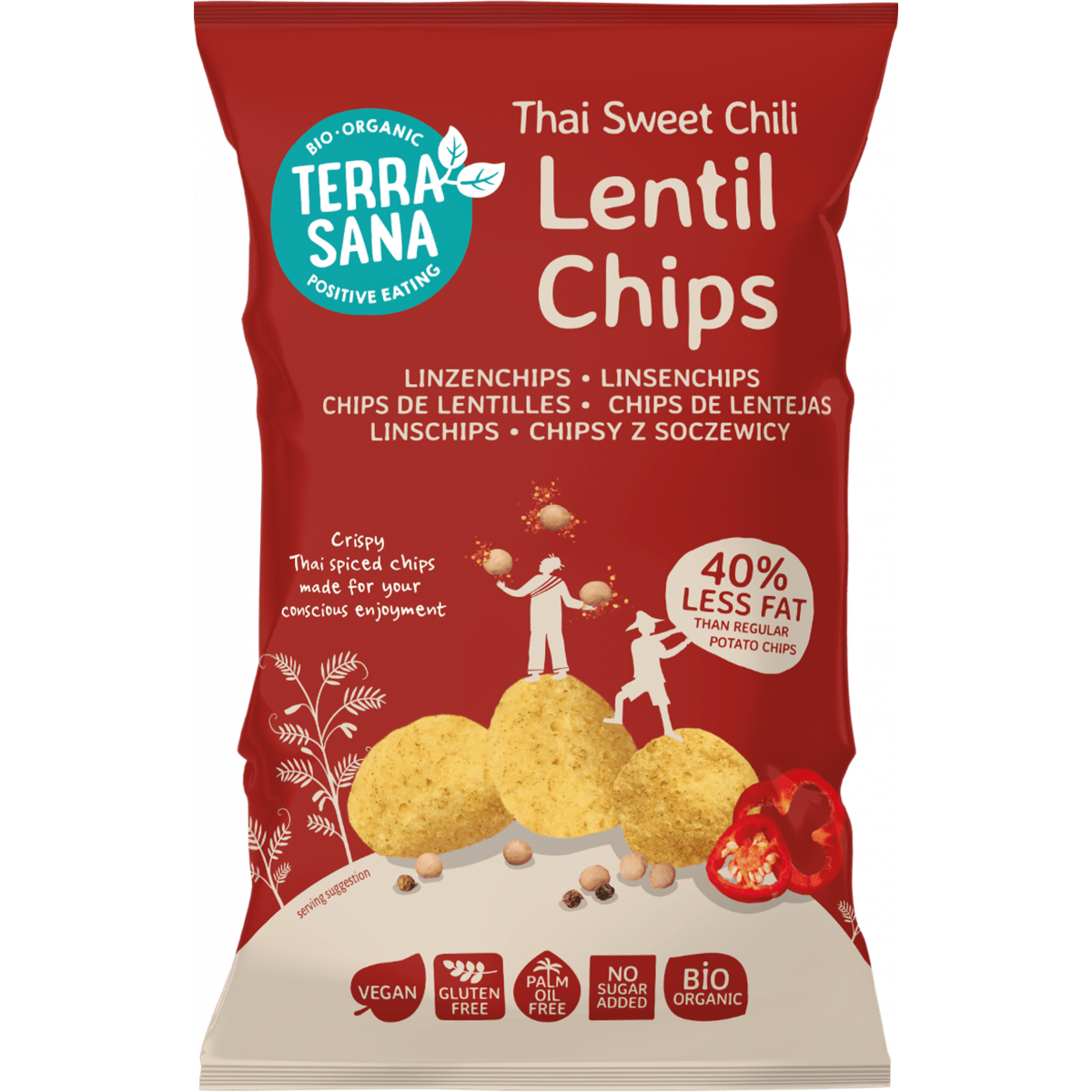 Topbrands2go 80.00 Gram Linzenchips Thai sweet chili bio 80.00 Gram