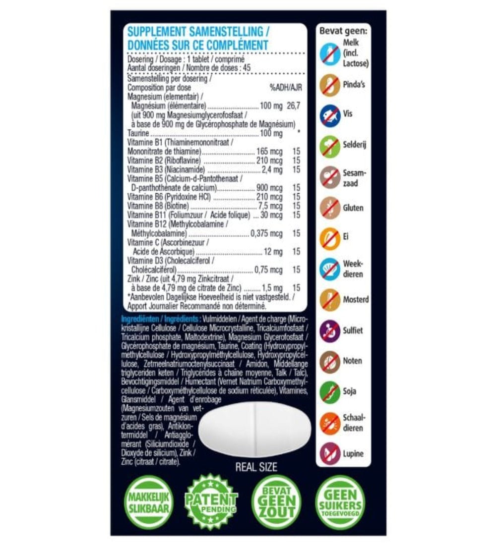 Topbrands2go Magnesium Tension, Stress & Fatigue 45 Tablets 45 Magnesium Tension, Stress & Fatigue 45 Tablets