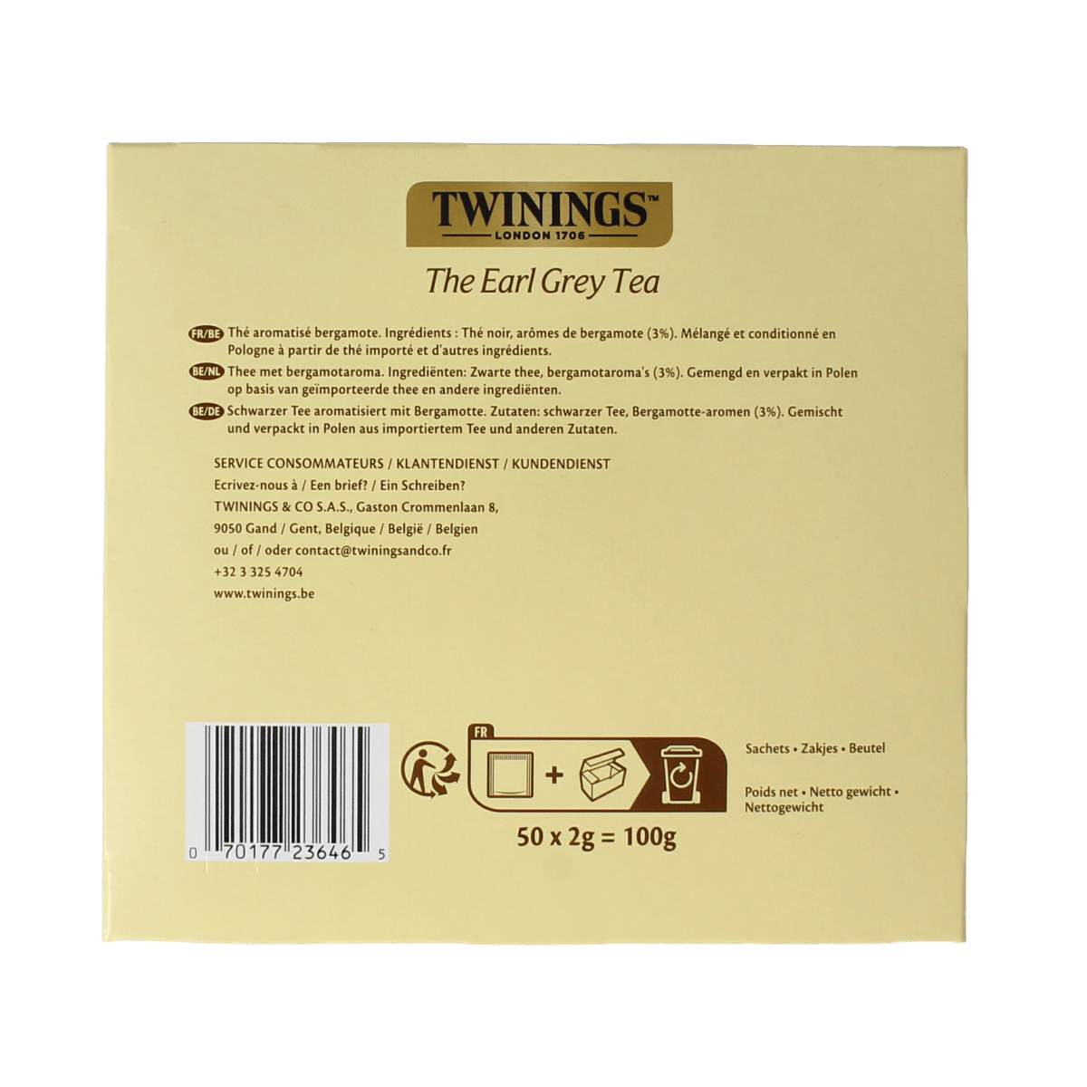 Twinings Koffie en Thee 50.00 Stuks Twinings Earl grey envelop 50.00 Stuks