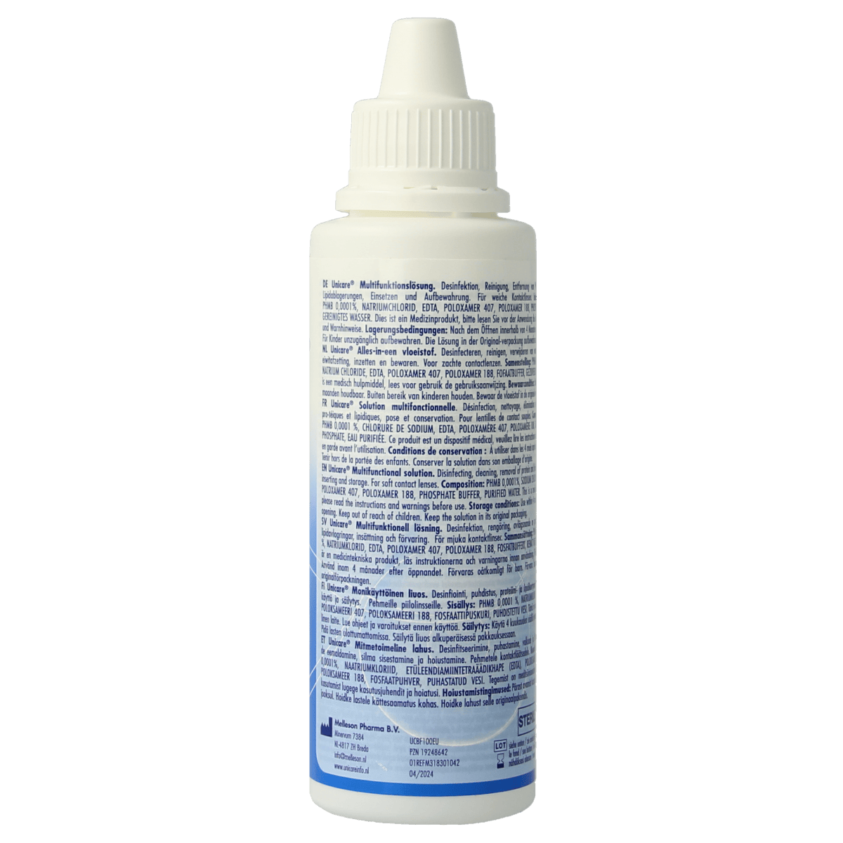 Unicare Optiek 100.00 Milliliter Unicare Alles-in-een vloeistof zachte lenzen 100.00 Milliliter