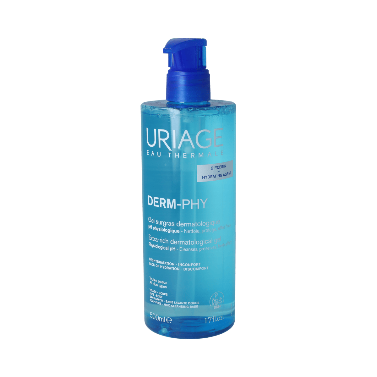 Uriage DERM-PHY Gel Surgras dermatologische lichaamsverzorging in 500ml, gentle cleanser for sensitive skin by Uriage.