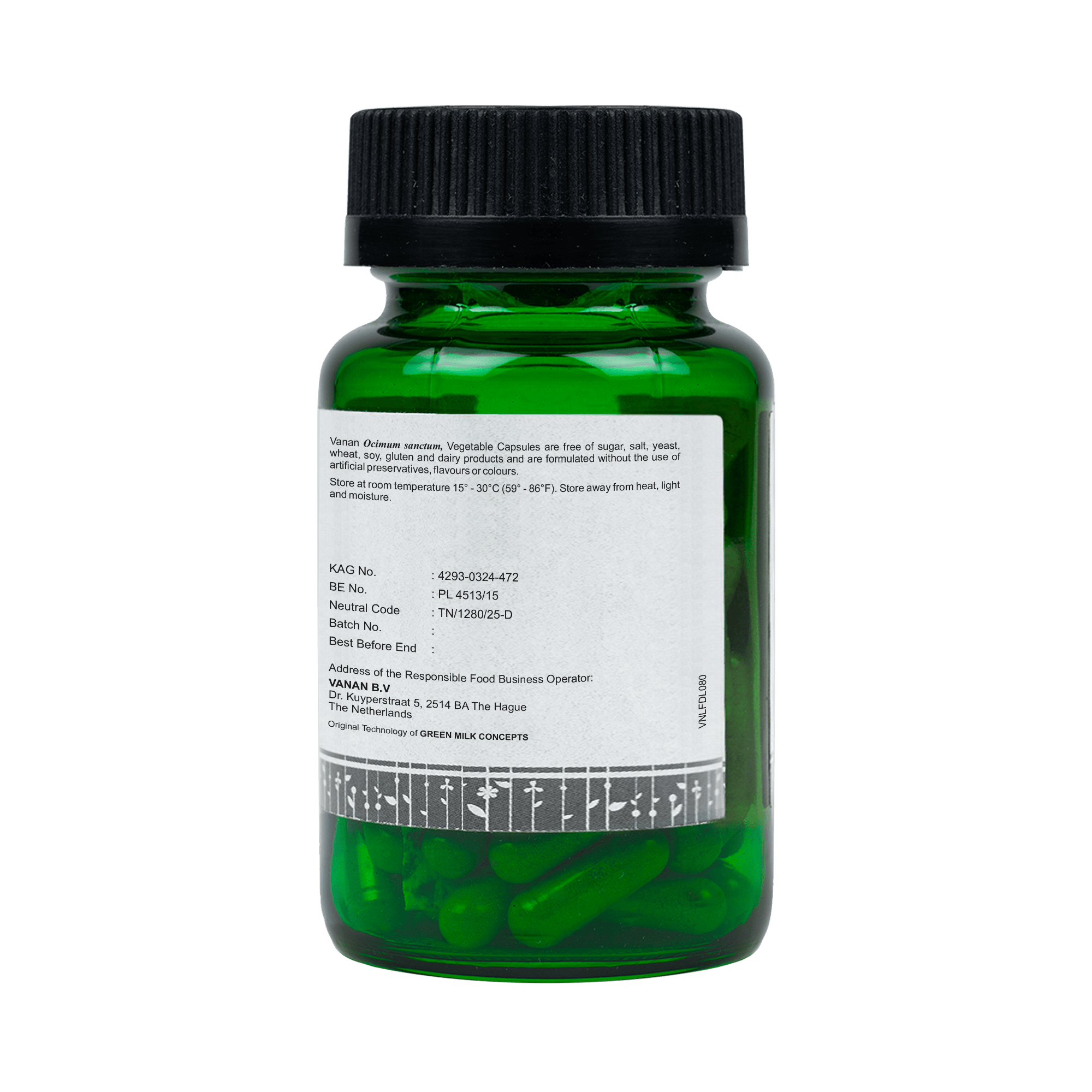Vanan Kruidenpreparaten 60.00 Capsules Vanan Holy Basil Capsules 60.00 Capsules