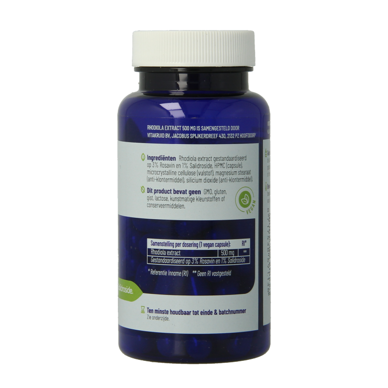 Vitakruid Kruidenpreparaten 60 Vegetarische capsules Vitakruid Rhodiola extract 500mg 60 Vegetarische capsules
