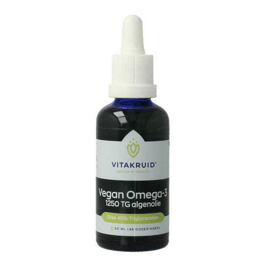 Vitakruid Vetzuren 50 Milliliter Vitakruid Vegan Omega 3 algenolie 1250 tryglyceriden 500 DHA 50 Milliliter