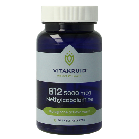 Vitakruid Vitamine Enkel 60 Smelttabletten Vitakruid B12 5000 mcg methylcobalamine 60 Smelttabletten