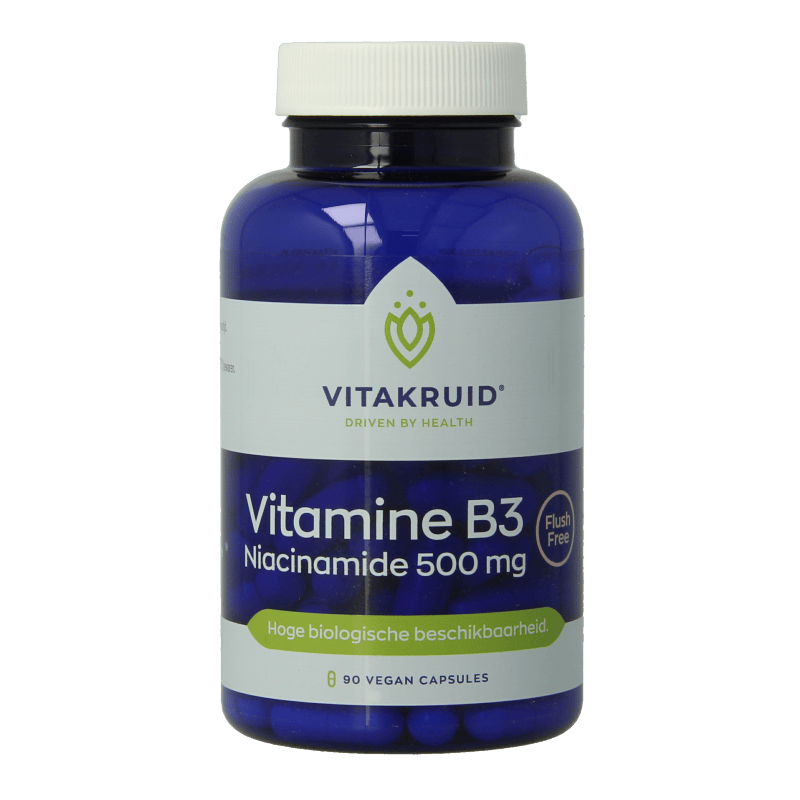 Vitakruid Vitamine Enkel 90 Vegetarische capsules Vitakruid Vitamine B3 niacinamide 500mg 90 Vegetarische capsules