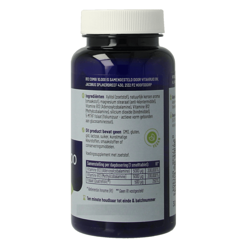 Vitakruid Vitamine Multi 120 Smelttabletten Vitakruid B12 Combi 10.000 met folaat 120 Smelttabletten