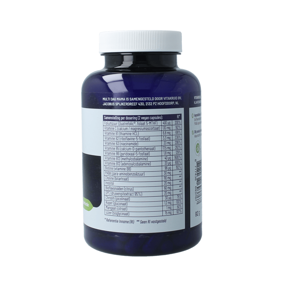 Vitakruid Vitamine Multi 180.00 Vegetarische capsules Vitakruid Multi dag mama vegan 180.00 Vegetarische capsules