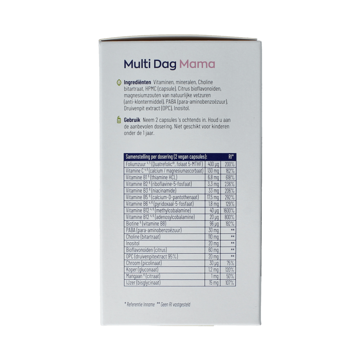 Vitakruid Vitamine Multi 270.00 Capsules Vitakruid Multi dag & nacht mama 180+90 270.00 Capsules