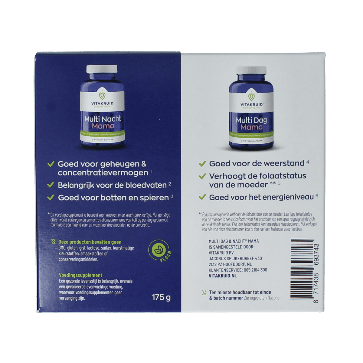 Vitakruid Vitamine Multi 270.00 Capsules Vitakruid Multi dag & nacht mama 180+90 270.00 Capsules