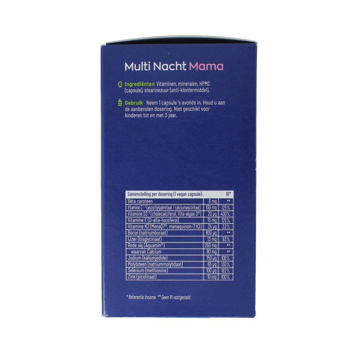 Vitakruid Vitamine Multi 270.00 Capsules Vitakruid Multi dag & nacht mama 180+90 270.00 Capsules