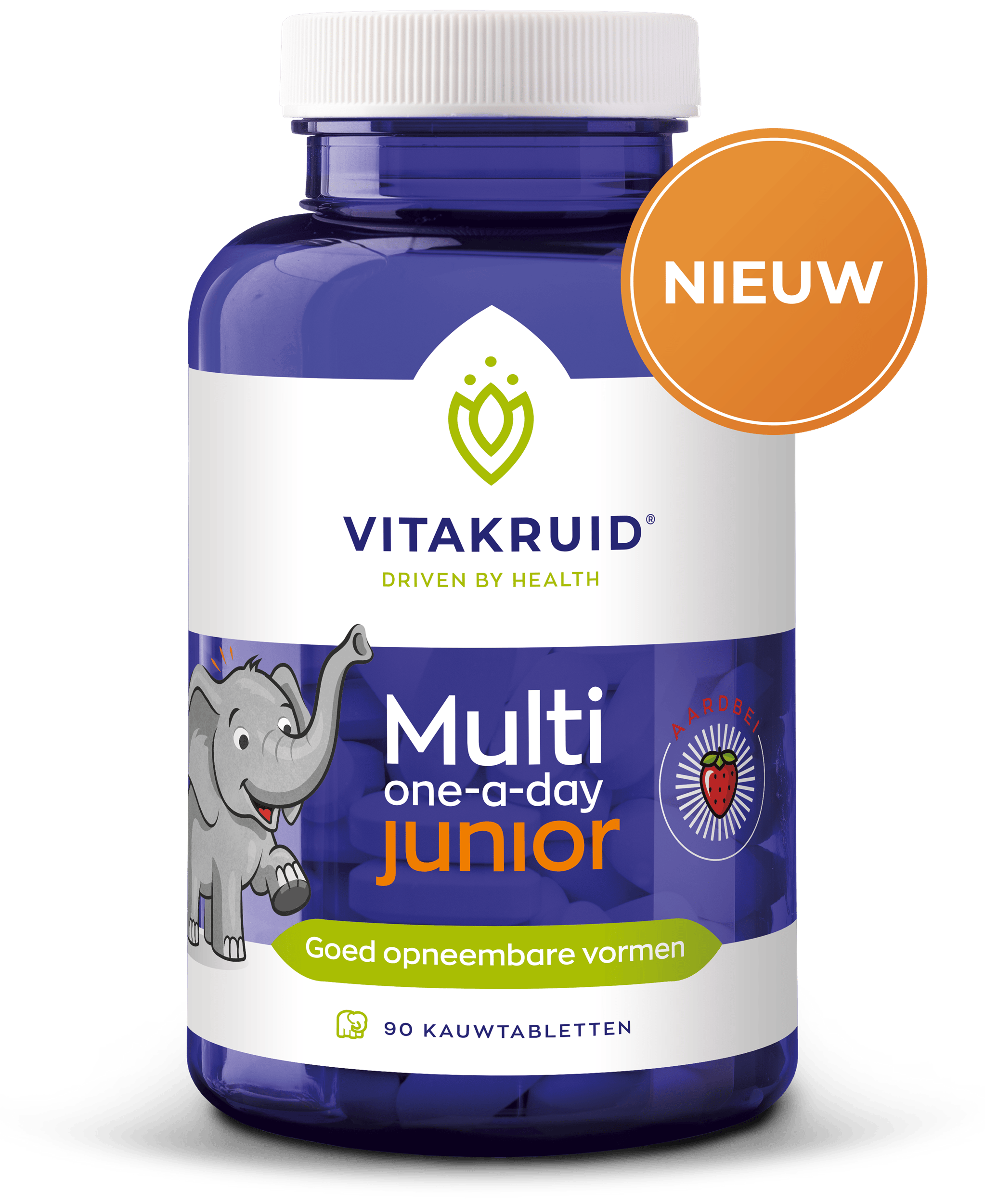 Vitakruid Vitamine Multi 90.00 Tabletten Vitakruid Multi One-a-Day Junior met aardbei smaak 90.00 Tabletten