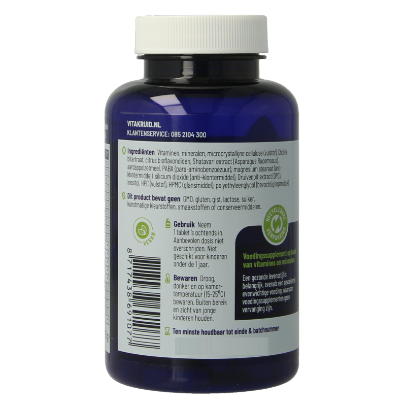 Vitakruid Vitamine Multi 90 Tabletten Vitakruid Multi dag vrouw 90 Tabletten