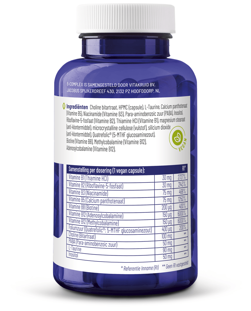 Vitakruid Vitamine Multi 90 Vegetarische capsules Vitakruid B-Complex actief zonder B6 90 Vegetarische capsules