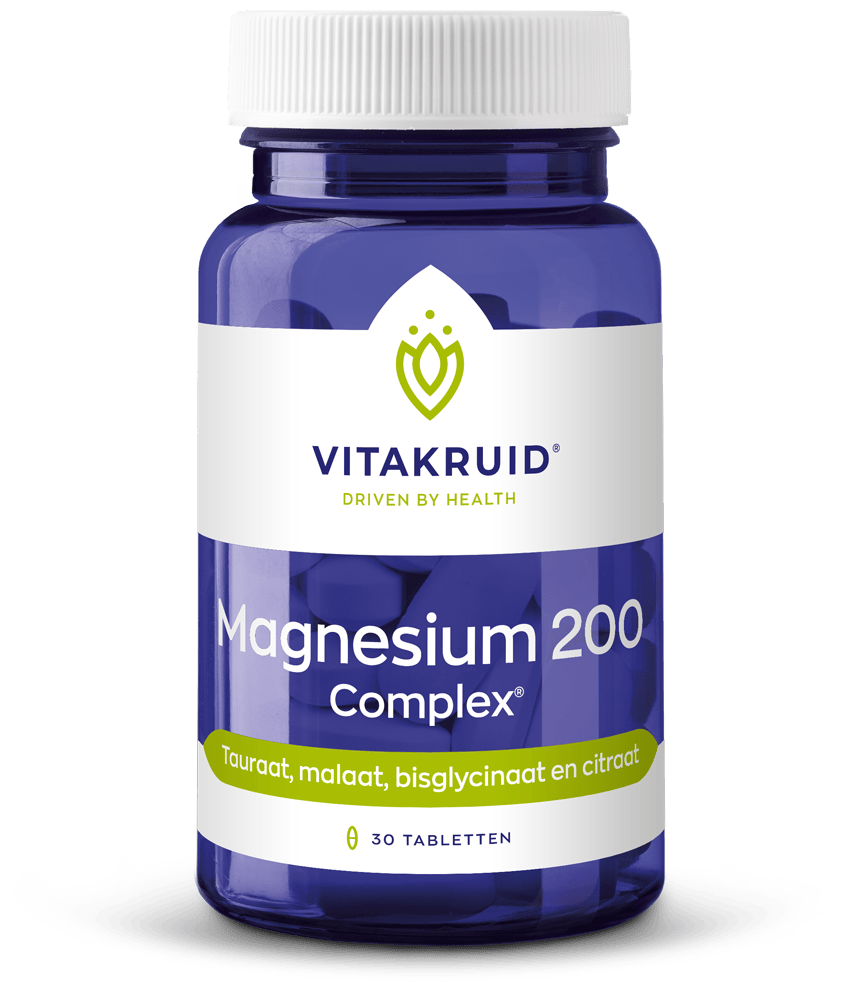Vitakruid Voedingssupplementen en Kruidenpreparaten 30.00 Tabletten Vitakruid Magnesium 200 Complex Tauraat Malaat Bisglycinaat 30.00 Tabletten