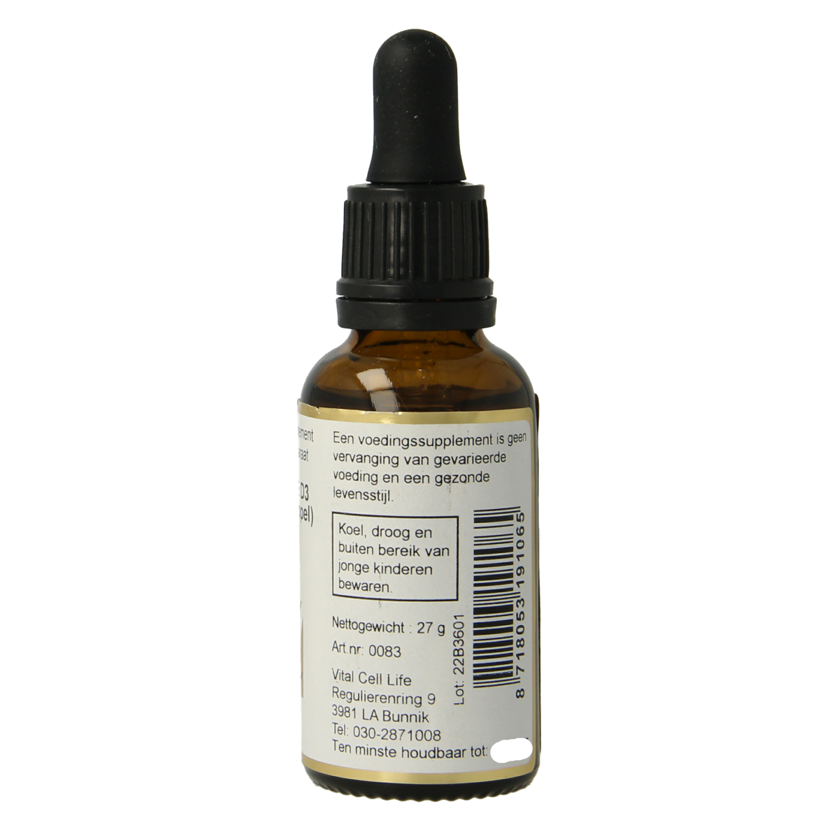 Vital Cell Life Vitamine Enkel 30.00 Milliliter Vital Cell Life Vitamine D3 25mcg druppels 30.00 Milliliter