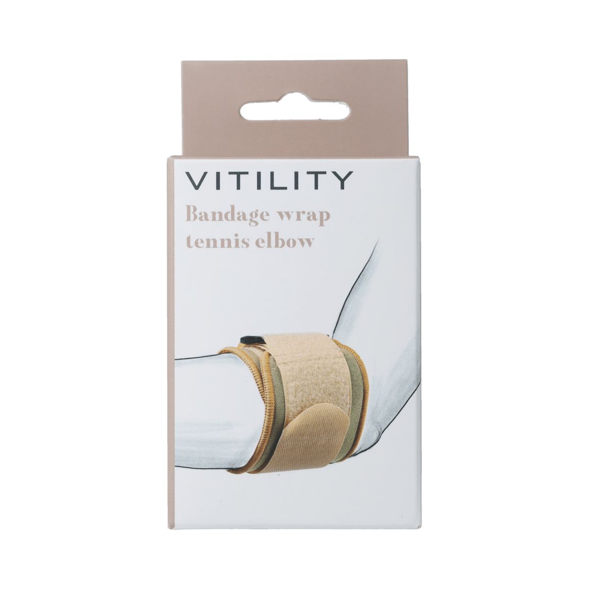 Vitility tennis elbow bandage wrap, 1.00 piece, adjustable supportive elastic bandage for arm injury recovery.