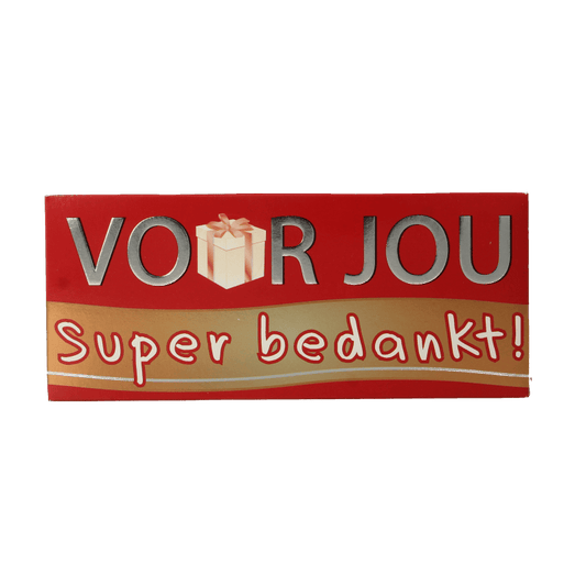 Voor Jou! Chocolade 70 Gram Voor Jou! Wensreep super bedankt 70 Gram