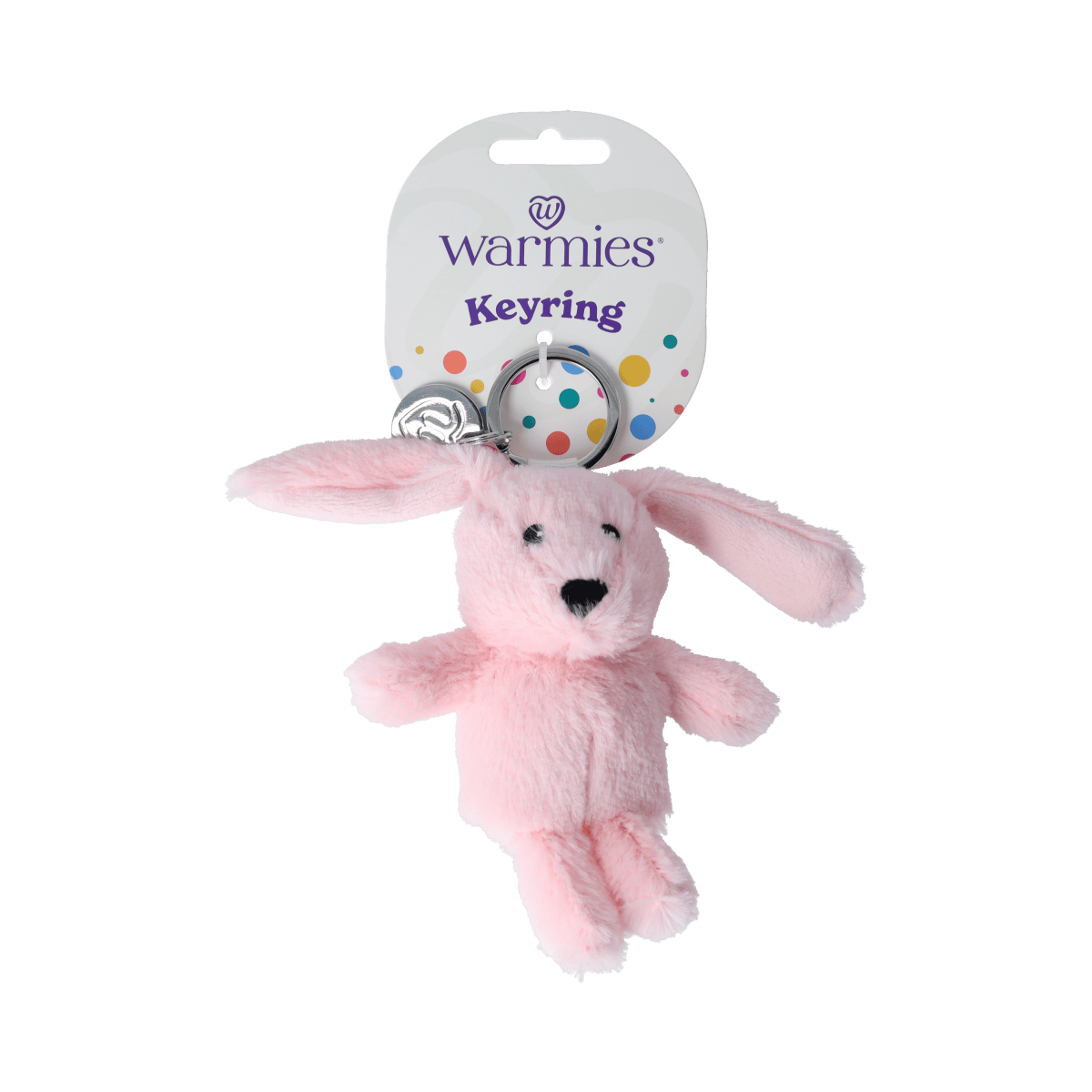Warmies bunny keychain plush toy, soft stuffed animal with cute bunny design, ideal as a playful keyring or small comfort toy.