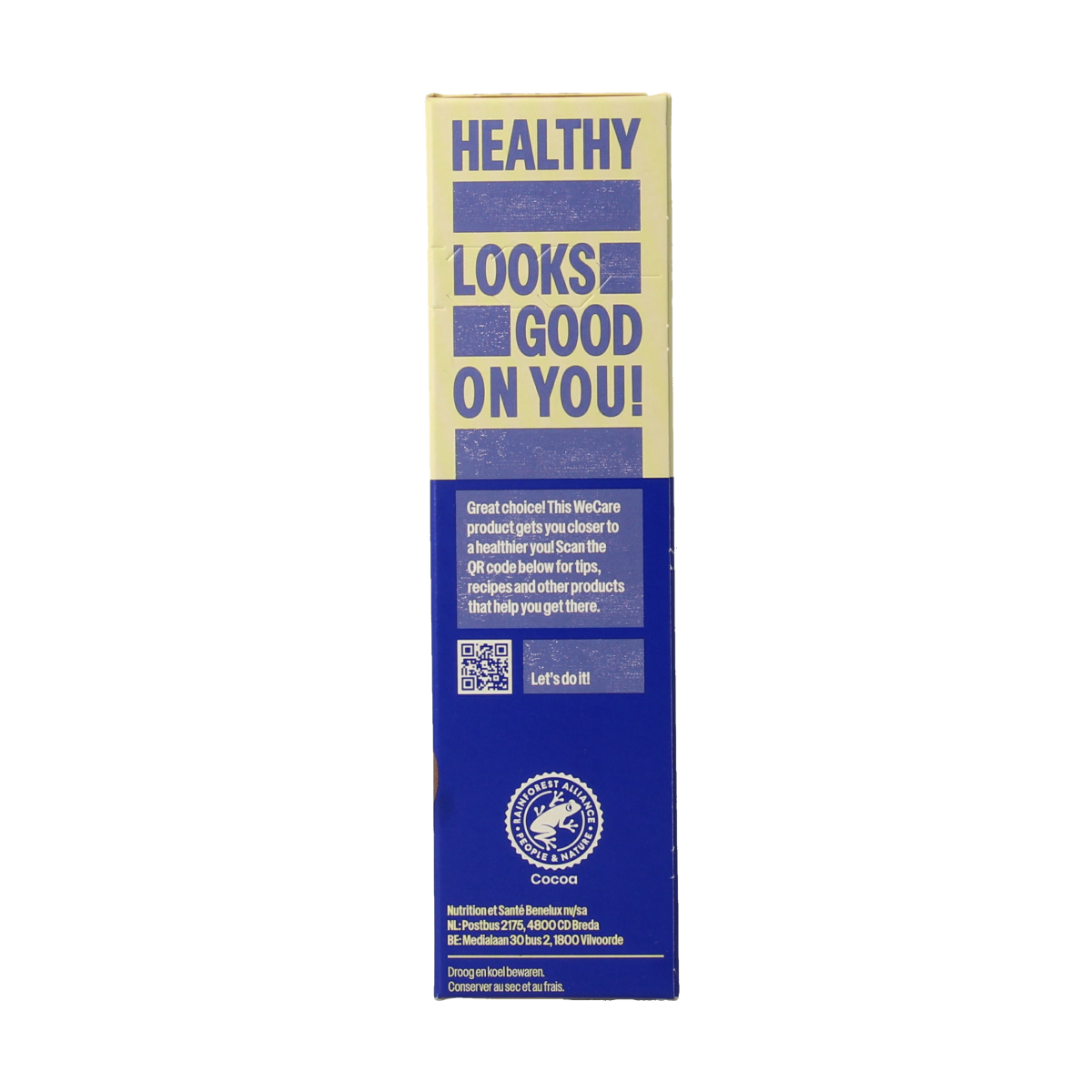 WeCare high protein chocolate bars, 81g snack with rich chocolate coating, ideal for quick energy and protein boost.