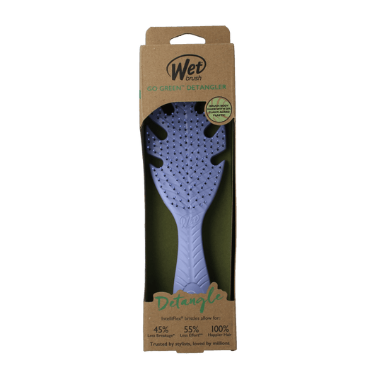 Wet Brush Go Green lavender detangler sponge and brush set, eco-friendly hair care tools in lavender color.