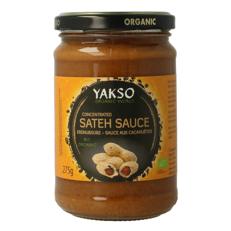 Yakso Sauzen en Smaakmakers 275 Gram Yakso Satesaus bio 275 Gram