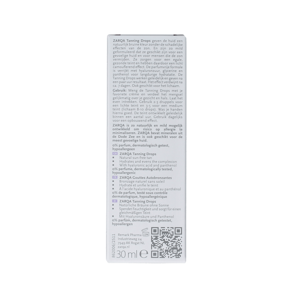 Zarqa Zonnen 30.00 Milliliter Zarqa Tanning drops sensitive 30.00 Milliliter